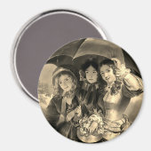 Victoriaans meisje paraplu regen Victoriaans dame Magneet (Voorkant / Achterkant)