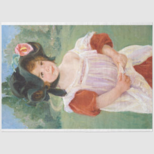 Victoriaans Meisje Print van het Schilderen Decou Tissuepapier