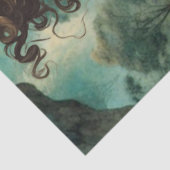  Victoriaans Meisje Raven & Rode Kool Rozen Tissuepapier (Detail)