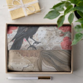  Victoriaans Meisje Rode Rozen & Raven Decoupage Tissuepapier (Geschenk)
