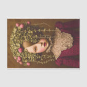 Victoriaans Meisje, Roze Buds Groene Wijnstok BF1  Tissuepapier (Voorkant)