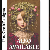 Victoriaans Meisje, Roze Buds Groene Wijnstok BF2  Tissuepapier