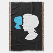 Victoriaans meisje silhouet cameo deken (Voorkant Verticaal)