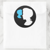 Victoriaans meisje silhouet cameo ronde sticker (Tas)