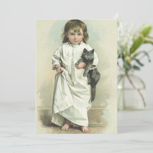  Victoriaans meisje Slapepover Kaart (Staand voorkant)