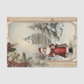  Victoriaans Meisje Winter Kerstmis Decoupage Tissuepapier (Voorkant)