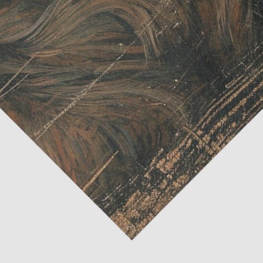 Victoriaans Meisje Zwarte Kat Rode Poppies Abstrac Tissuepapier (Detail)