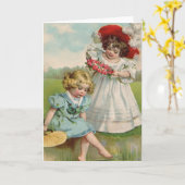 Victoriaans meisjes aan het water kaart (Gele Bloem)