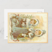 Victoriaans meisjes die gaan slapen briefkaart (Voorkant / Achterkant)