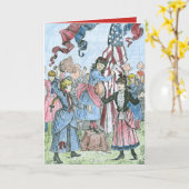 Victoriaans meisjes die vierde van juli-Citaat Kaart (Gele Bloem)