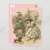  VICTORIAANS MEISJES OP EEN BRIEFKAART VAN DE DRIE (Voorkant / Achterkant)