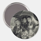 Victoriaans meisjes paraplu regenachtige dag Victo Magneet (Voorkant / Achterkant)