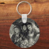 Victoriaans meisjes paraplu regenachtige dag Victo Sleutelhanger (Voorkant)