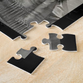 Victoriaans meisjes paraplu regenachtige dag zwart legpuzzel (Zijkant)