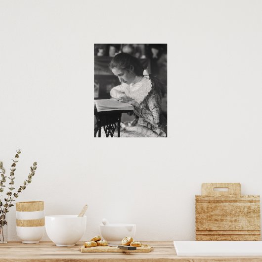 Victoriaans meisjeslezing poster (Keuken)