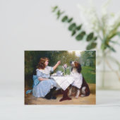 Victoriaans meisjespoottafels briefkaart (Staand voorkant)