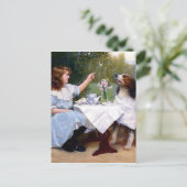Victoriaans meisjespoottafels briefkaart (Staand voorkant)