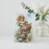 Victoriaans meisjesRozen Engels Liefde Mam Gardens Briefkaart (Staand voorkant)