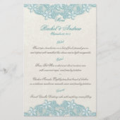 Victoriaans menu Garden Aqua Ivory (Voorkant)