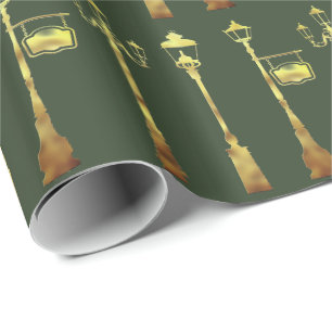 Victoriaans messing Lamp post lantaarn groen Cadeaupapier