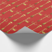 Victoriaans messing Lamp post lantaarn rood Cadeaupapier (Hoek)