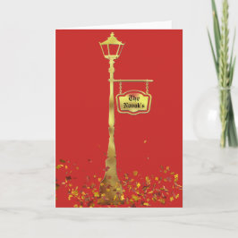 Victoriaans messing Lamp post lantaarn rood goud Kaart
