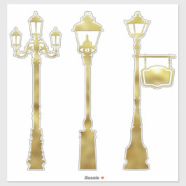 Victoriaans messing Lamp post lichtgoud Sticker