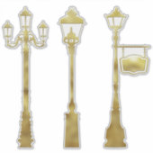 Victoriaans messing Lamp post lichtgoud Sticker (Voorkant)