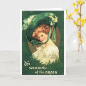 Victoriaans met Green St. Patrick's Day Card Kaart (Gele Bloem)