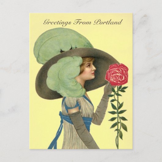  VICTORIAANS met ROOS Portland OF BRIEFKAART (Voorkant)