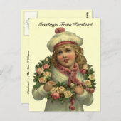  VICTORIAANS met ROZEN Portland OF BRIEFKAART (Voorkant / Achterkant)