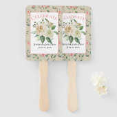  Victoriaans met White Roses Wedding Handwaaier (Voorkant en achterkant)