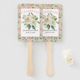 Victoriaans met White Roses Wedding Handwaaier