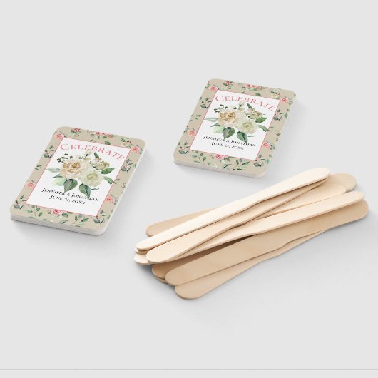  Victoriaans met White Roses Wedding Handwaaier (Niet-gemonteerd)