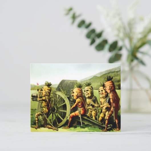  Victoriaans militaire wortelen Briefkaart (Staand voorkant)