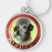 VICTORIAANS MINIATATOR DOG PORTRAITS AIREDALE TERR SLEUTELHANGER (Voorkant)