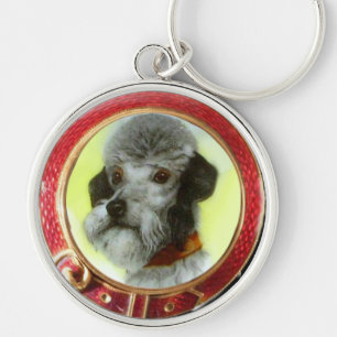 VICTORIAANS MINIATATOR DOG PORTRAITS AIREDALE TERR SLEUTELHANGER