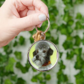VICTORIAANS MINIATATOR DOG PORTRAITS AIREDALE TERR SLEUTELHANGER (Hand)