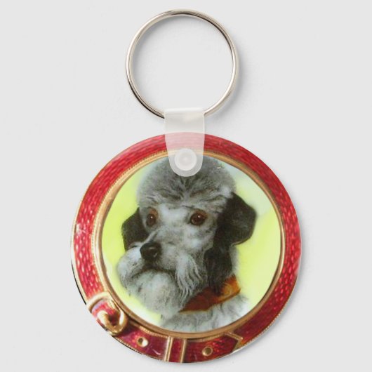 VICTORIAANS MINIATATOR DOG PORTRAITS AIREDALE TERR SLEUTELHANGER (Voorkant)