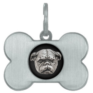VICTORIAANS MINIATOIRE DOG PORTRAITS BULLDOG HUISDIEREN NAAMPLAATJE