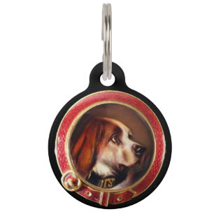 VICTORIAANS MINIATURE DOG PORTRAITS Bloodhound Huisdierpenning