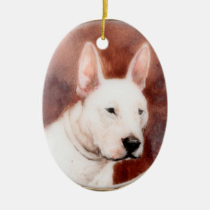VICTORIAANS MINIATURE DOG PORTRAITS, Bull Terrier Keramisch Ornament
