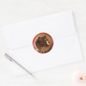 VICTORIAANS MINIATURE DOG PORTRAITS Bulldog Ronde Sticker (Envelop)
