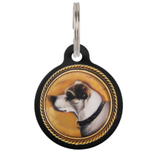 VICTORIAANS MINIATURE DOG-PORTRAITS Fox Terrier Huisdierpenning