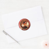 VICTORIAANS MINIATURE DOG-PORTRAITS Fox Terrier Ronde Sticker (Envelop)