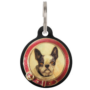 VICTORIAANS MINIATURE DOG PORTRAITS Franse Bulldog Huisdierpenning