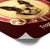 VICTORIAANS MINIATURE DOG PORTRAITS Franse Bulldog Poster (Hoek)