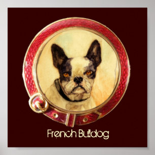 VICTORIAANS MINIATURE DOG PORTRAITS Franse Bulldog Poster