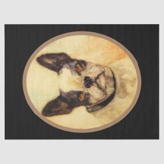 VICTORIAANS MINIATURE DOG PORTRAITS Franse Bulldog Tissuepapier (Voorkant)