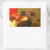 VICTORIAANS MINIATURE DOG PORTRAITS Greyhounds Rechthoekige Sticker (Tas)